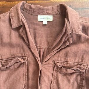 Cloth & Stone Brown Shirt Dress